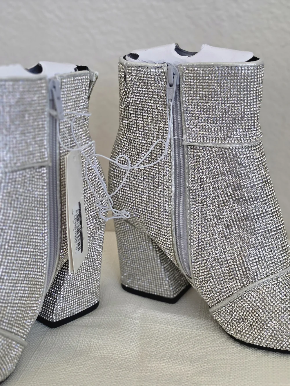 A New Day Cailin Silver Rhinestone Ankle Boots NWT 6.5